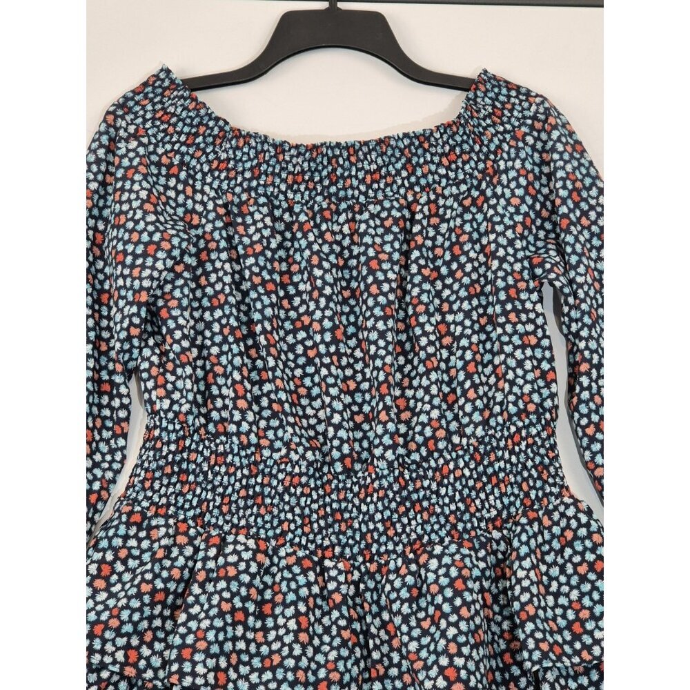 Michael Kors Women's Dress Size L Floral Off Shoulder Smocked Tiered Ruffle (63) - Picture 5 of 13